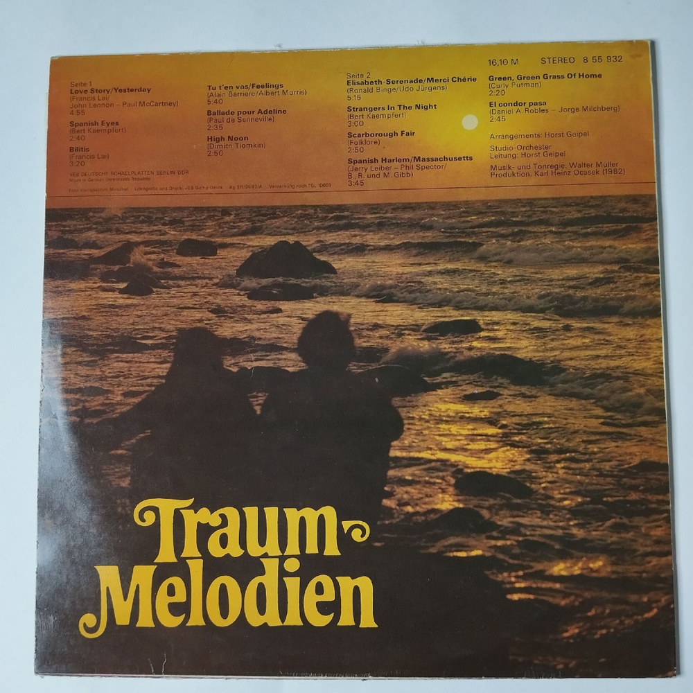Винтажная виниловая пластинка LP Studio Orchester Traum Melodien (ГДР 1983) El Condor Pasa