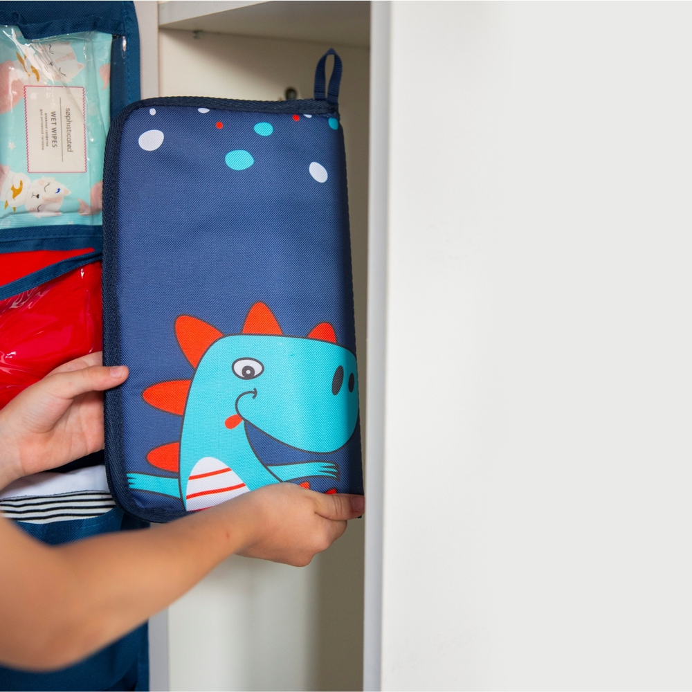 Набор для детского сада: кармашек, коврик, наклейки. Динозавр