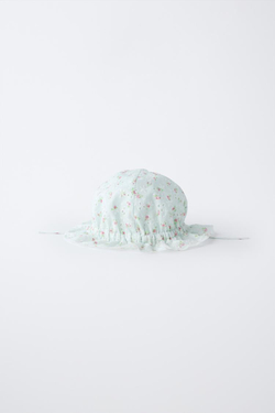 ZARA ШВЕЙЦАРСКАЯ ПАНАМА С ВЫШИВКОЙ И ЦВЕТОЧНЫМ ПРИНТОМ, ЦВЕТ МОРСКОЙ ВОЛНЫ