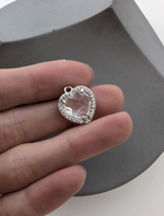 Подвеска сердце горный хрусталь, 16мм