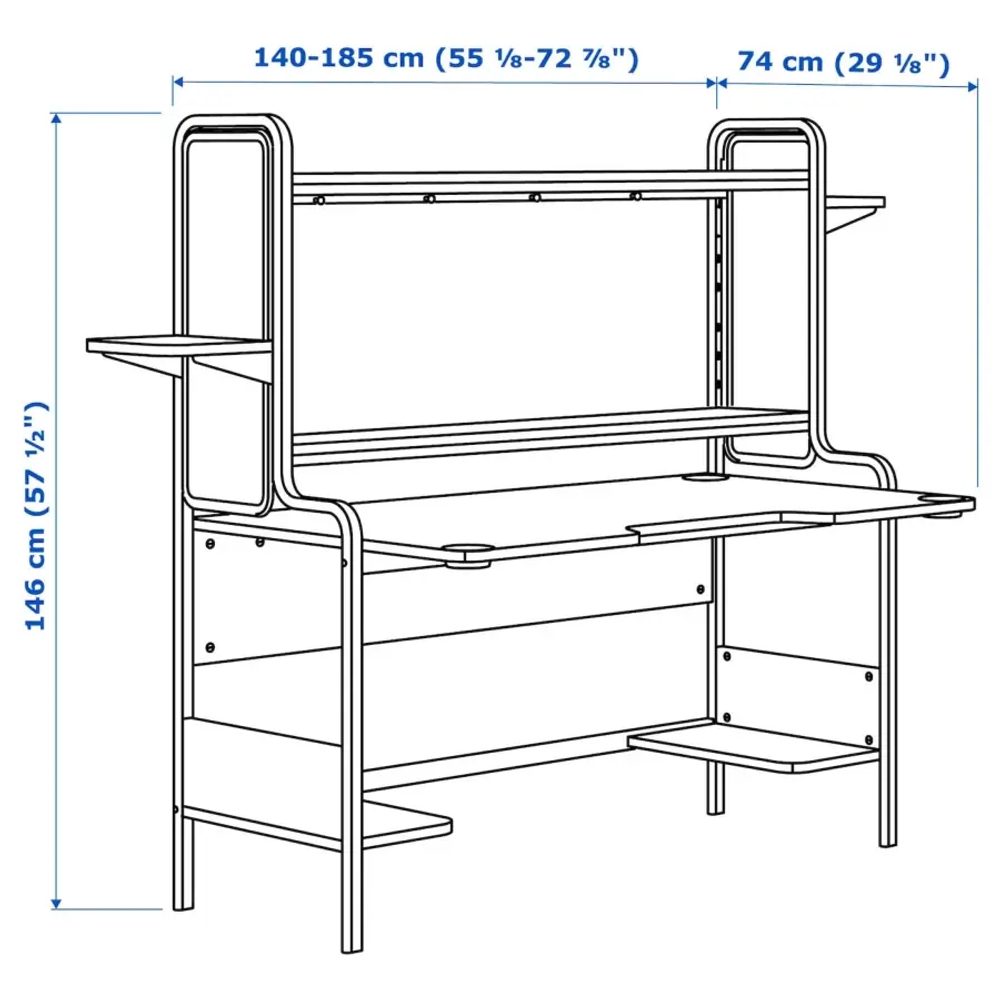 Игровой стол - IKEA FREDDE, 185-140х74х146 см, белый, ФРЕДДЕ ИКЕА