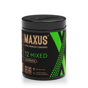 Презервативы MAXUS Mixed №12 с железным кейсом, набор, X-Edition, 12 шт