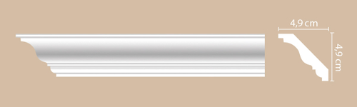 Плинтус потолочный ударопрочный гладкий Decomaster A210 49х49х2000мм