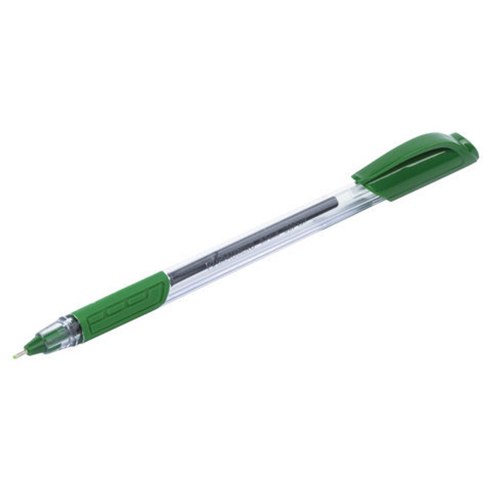 Ручка шариковая масляная BRAUBERG "Extra Glide GT", ЗЕЛЕНАЯ, трехгранная, узел 0,7 мм, линия письма 0,35 мм, 142921