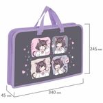 Папка на молнии с ручками ЮНЛАНДИЯ А4, 1 отделение, пластик, ширина 45 мм, "Anime dreamer", 273357