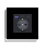 Евро розетка с USB и Type-C каленное стекло, шторки 5V-12V 20W Max