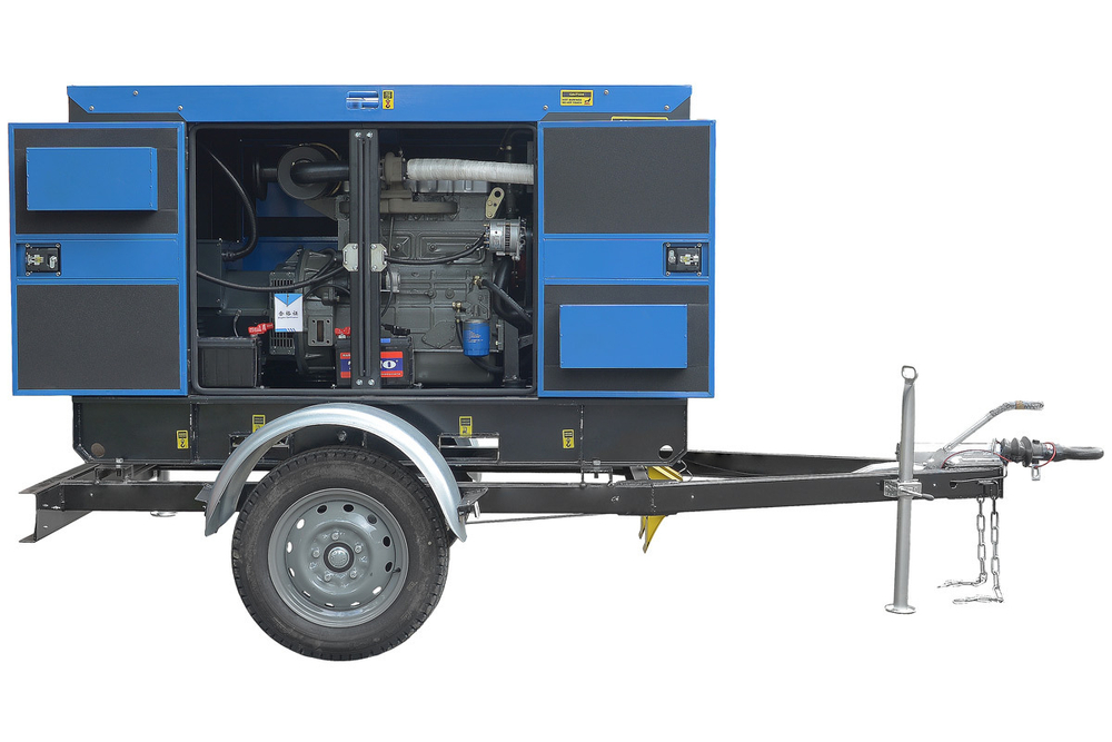 Дизельный генератор ТСС ЭД-150-Т400-2РКМ26 Yuchai на шасси в кожухе с автозапуском