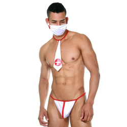 Мужской эротический костюм "доктор" 3 в 1: стринги, галстук, маска LaBlinque LB15270