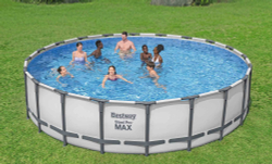 Каркасный бассейн Bestway Steel Pro MAX 610х132 см + фильтр-насос 9463 л/ч, лестница, тент (561FM BW)