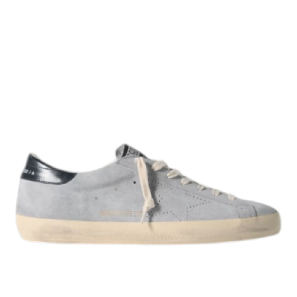 Мужские кеды Super-Star Distressed Patent Leather-Trimmed Suede Sneakers
