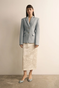 Прямая юбка из шелка-жаккарда