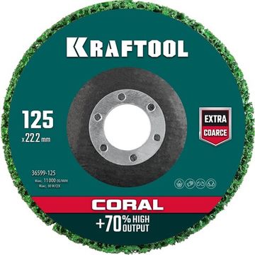 KRAFTOOL 125 х 22.2 мм, круг полимерно-шлифовальный синтетический абразивный (36599-125)