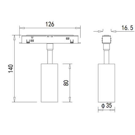 Светодиодный светильник Alpha для SPACE Track system 6Вт, D35xL80 мм, 535Лм, 36°, 4000К, диммируемый, IP20, Ra>90, белый