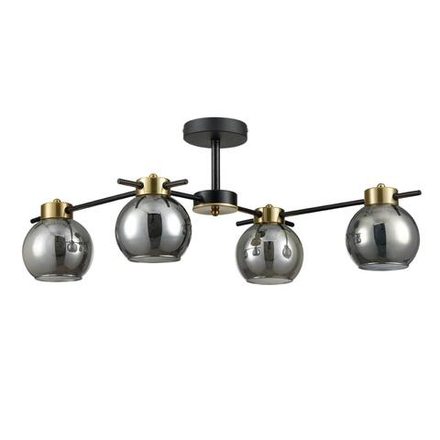 8059/4C COMFI LN24 000 черный, медь/дымчатый металл/стекло Люстра потолочная E27 4*60W 220V EMINA