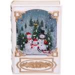 Сувенир с подсветкой «Книга сказок» 13.2*6.9*19.1 см (8 мелодий, USB + батарейки, подсветка, парящий снег), Белый