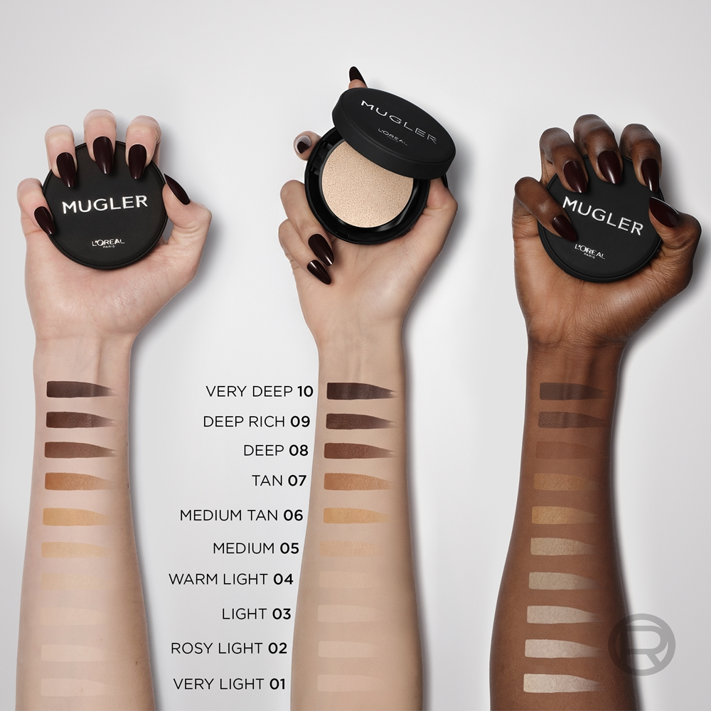 L’Oreal Paris x Mugler - Тональная основа: Трваля падклад у кампакце для ідэальнага крыцця. оттенок 03 Light / Illusion 3, 23 ml