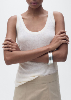 Льняной топ на бретельках