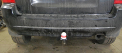 Фаркоп Hyundai Tucson 2004-2010 (кроме двигателя 2,7 л), Kia Sportage 2005-2010 , кроме авто с двумя выхлопными трубами, условно-съемный,(без электрики) Трейлер.7310