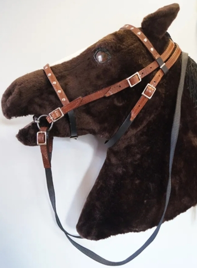 Узда кожаная с регулировкой размера