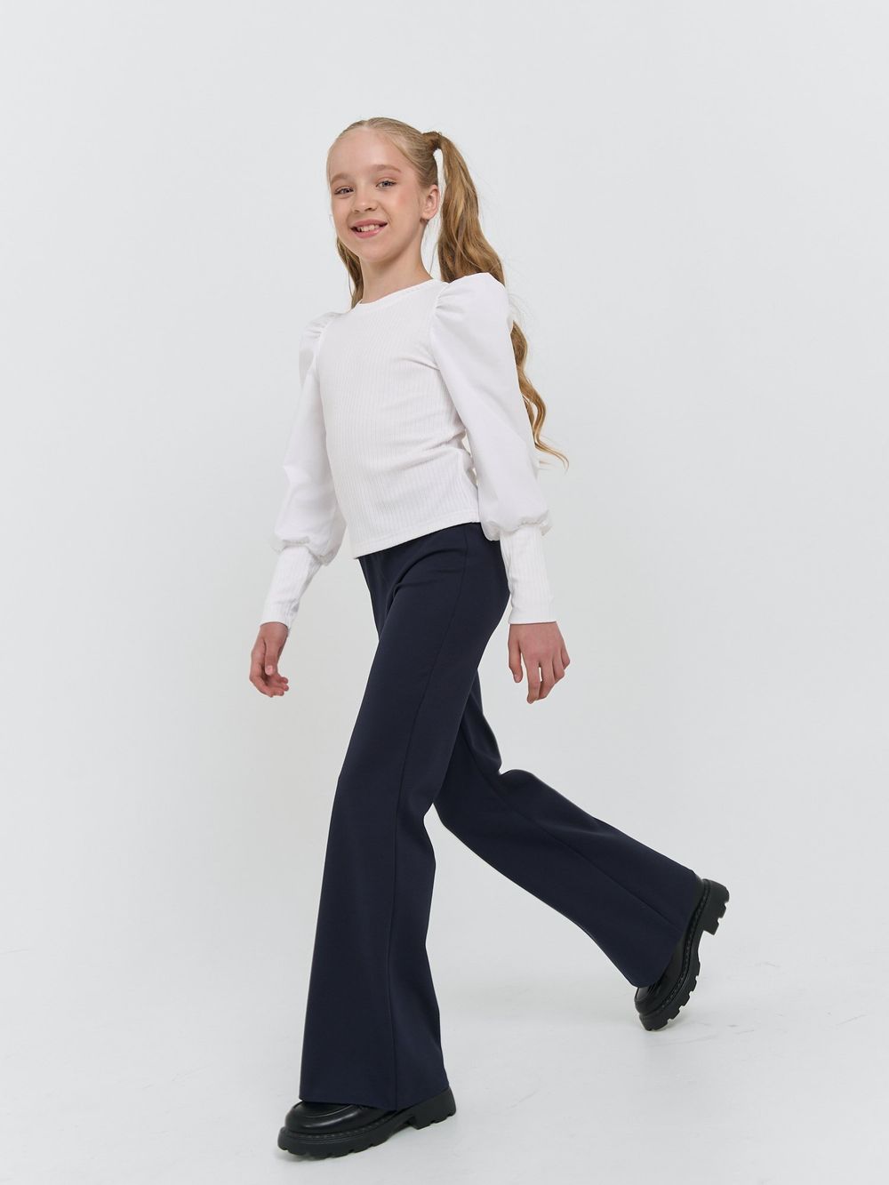 Брюки клёш "Синие" для девочки 7+