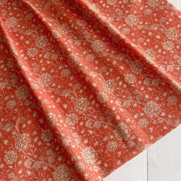 У. МОРРИС, WANDLE оранжевый, 100% хлопок Handmade Fabrics 2
