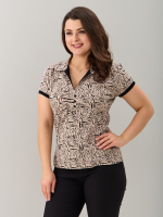 Блузка БЛ-115/бежевый-зебра