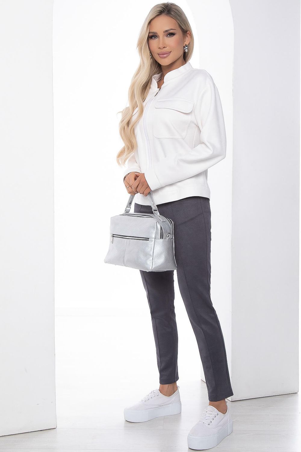 Жакет на молнии "Александра" (белый) Б8898 LT Collection