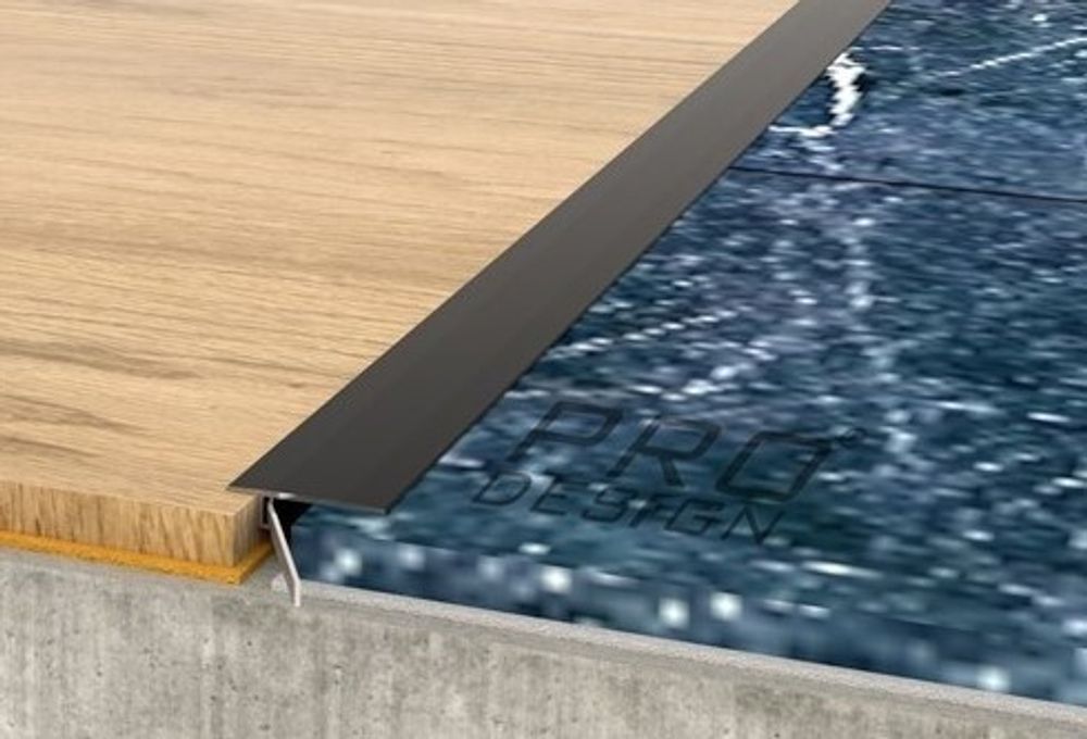 Порог алюминиевый Pro Design Doorstep 571 черный, 1800x25x6 мм