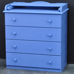 Пеленальный комод деревянный Алиса с откидным столиком, 80х44х88 см, детский широкий комод с 4 ящиками для хранения вещей из массива сосны, синий