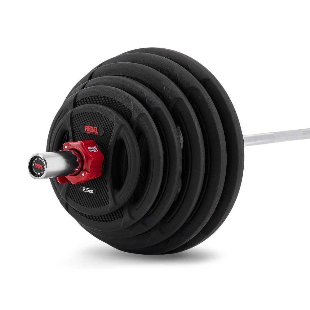 Диски олимпийские обрезиненные с двумя хватами 10 кг REBEL (пара)