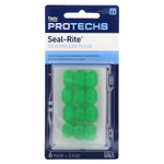 Ezy Dose, Pro-Techs, Seal-Rite, силиконовые беруши, зеленый, 6 пар и футляр