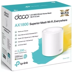 Беспроводной маршрутизатор TP-Link Mesh Deco X20 802.11ax, 1800(574+1200) Мбит/с, 2.4ГГц и 5ГГц, 2xLAN (1-pack)