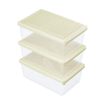 Комплект контейнеров для продуктов "Asti" прямоугольных 1,05л х 3 шт. (светло-бежевый)