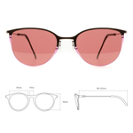 Черные солнцезащитные очки из титана с фиолетовыми линзами. Модель 04