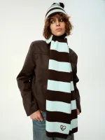 Купить Шарф Kraizy Stripes в полоску шоколад / бирюза Шарф Kraizy Stripes в полоску шоколад / бирюза