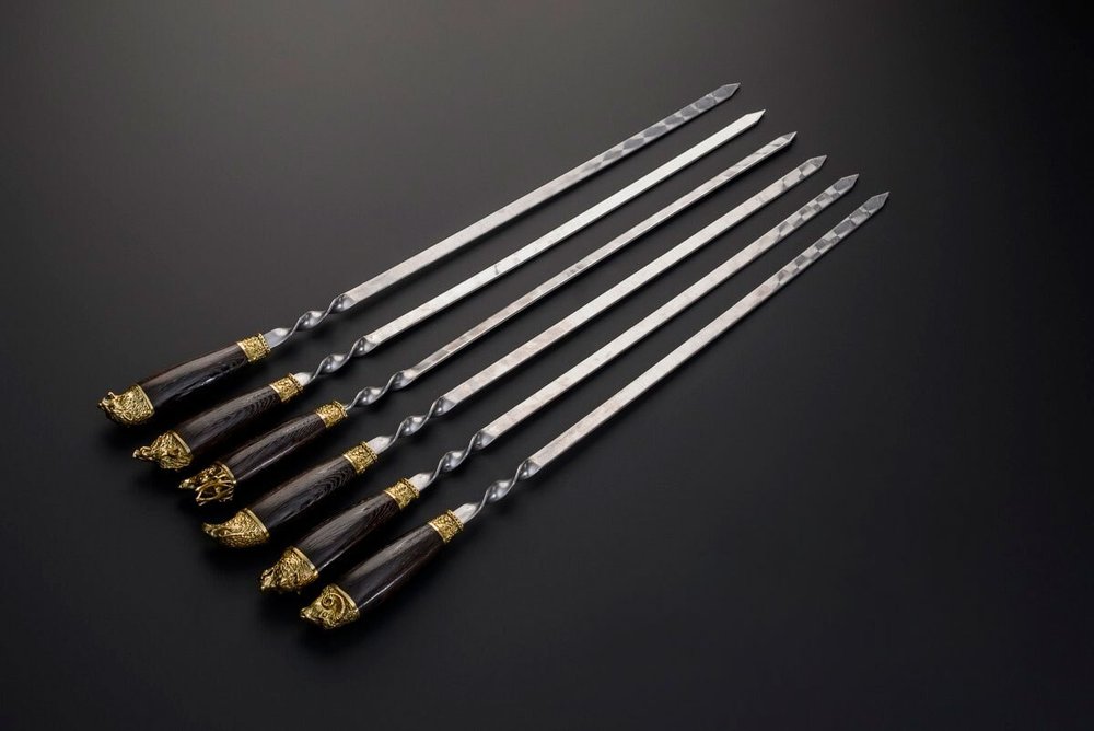 Набор шампуров "Охотник №5" в чехле из натуральной кожи