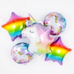 Шар (18"/46 см) Круг, С Днем Рождения! (единорог)