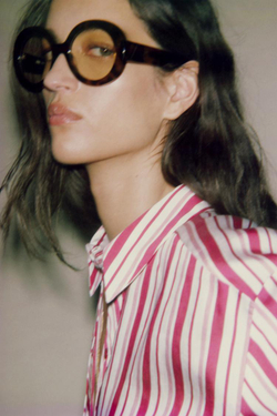 ZARA РУБАШКА В ПОЛОСКУ С ОТВОРОТАМИ НА РУКАВАХ, КРАСНЫЙ/БЕЛЫЙ