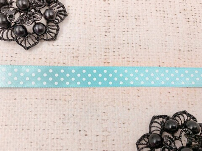 Лента атласная горох, ш. 1 см, н.голубой
