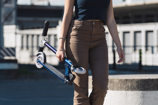 Самокат Micro Sprite жемчужно-синий LED