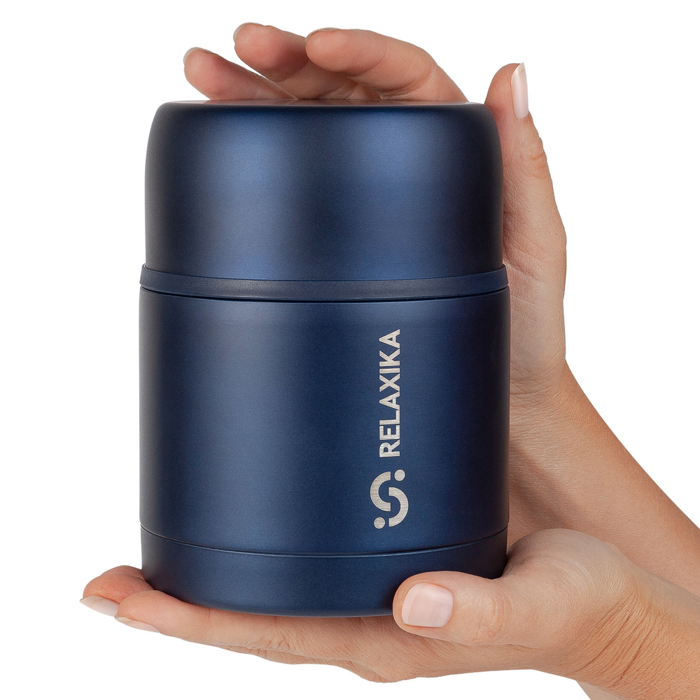 Термос для еды Relaxika 301 (0,5 литра), темно-синий