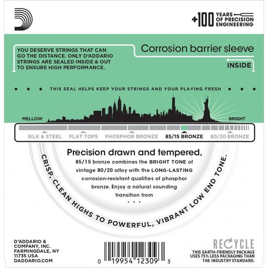 Струны для акустической гитары 12-54 D'ADDARIO EZ920