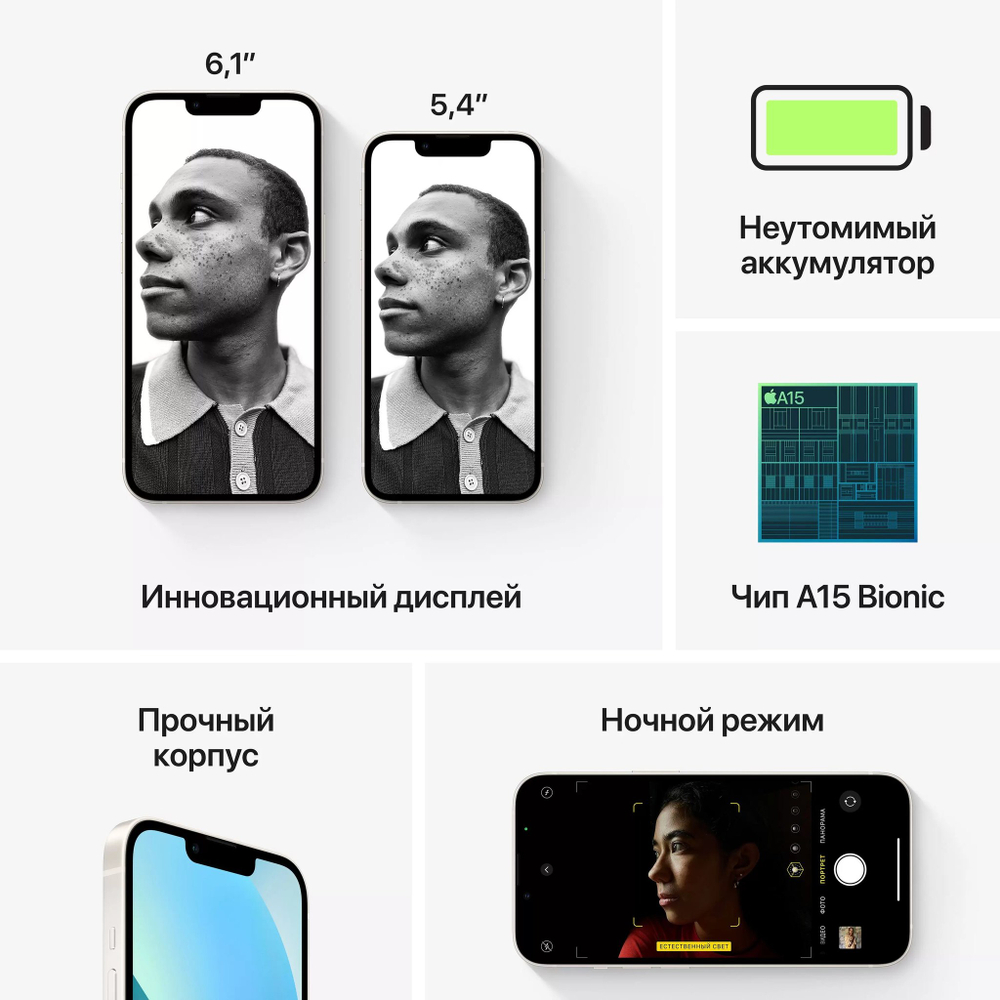 Смартфон Apple iPhone 13 128Gb Starlight (без RuStore)