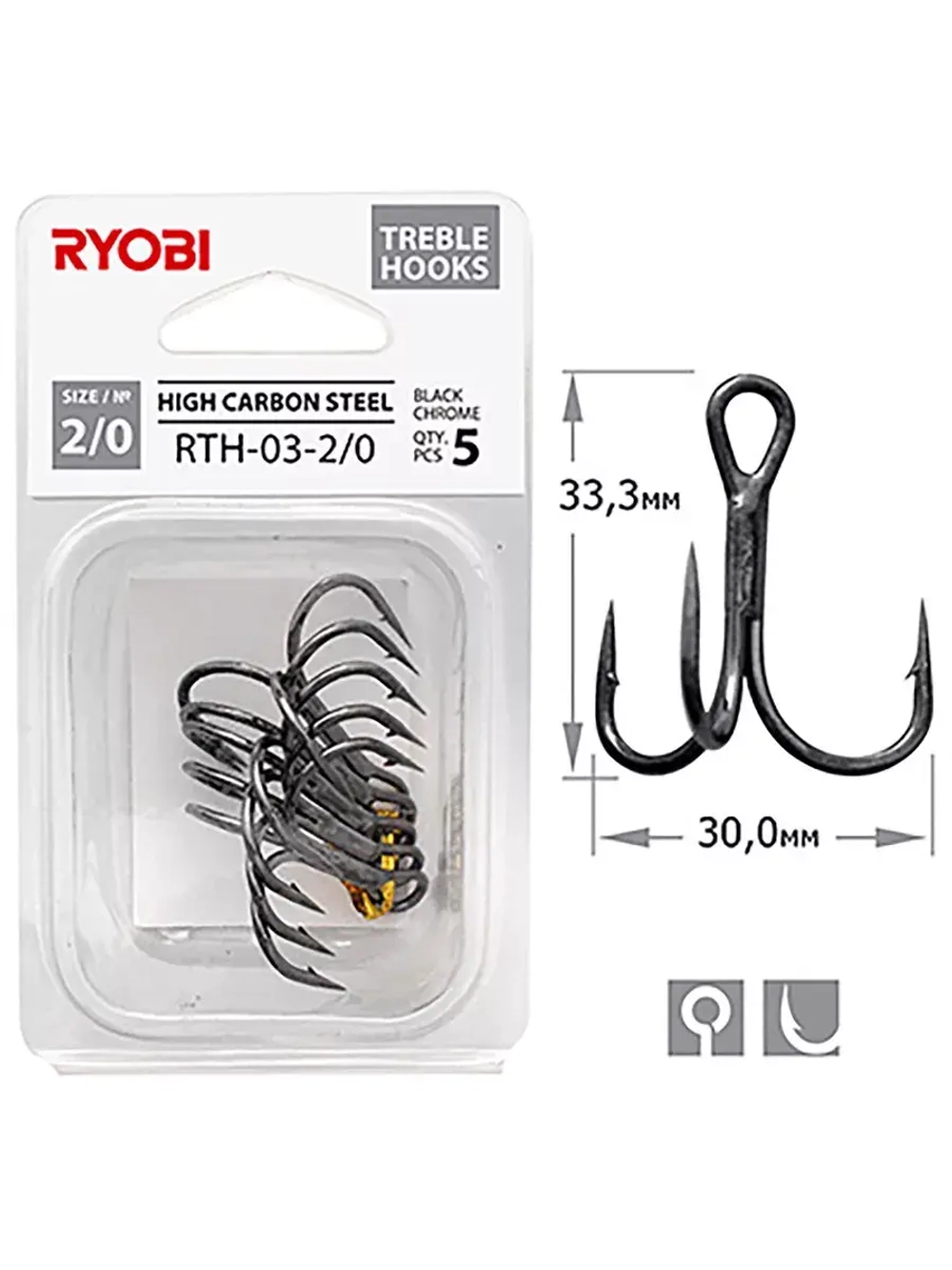 Крючок тройник рыболовный RYOBI RTH-03