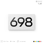 Номер на дверь 698, табличка на дверь для офиса, квартиры, кабинета, аудитории, склада, белая 120х70 мм, Айдентика Технолоджи