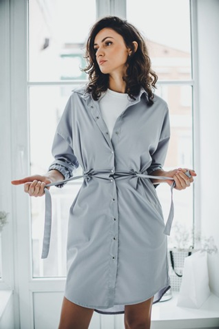 Халат женский м182 toray стретч серый29