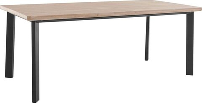 Стол обеденный раздвижной Виби из массива дуба 125х95х76 см на металлических ножках, в стиле лофт