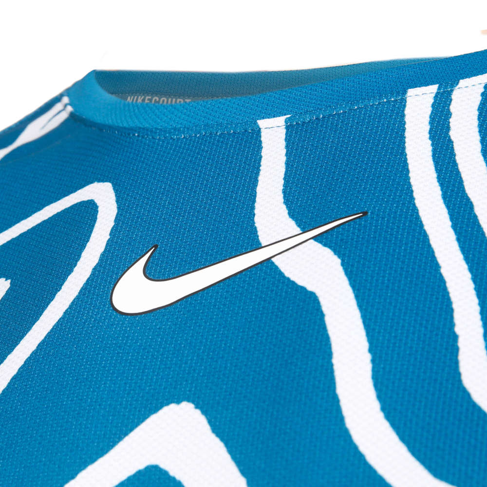 Мужское теннисное поло Nike Dri-Fit Court Slam MB T-Shirt Men - Petrol, White