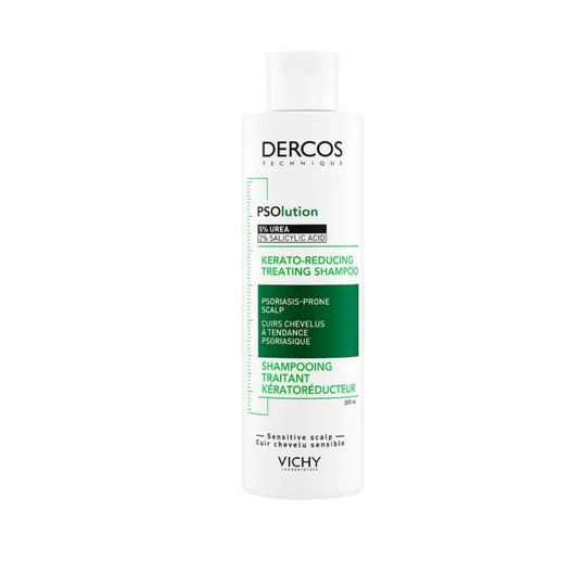 Vichy Dercos PSOlution Кераторегулирующий шампунь для кожи головы, склонной к псориазу, 200 мл