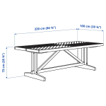 Стол+6 стульев садовый - NORRMANSÖ / NORRMANSÖ IKEA/ НОРРМАНСО ИКЕА, 220х100х74 см, белый/коричневый